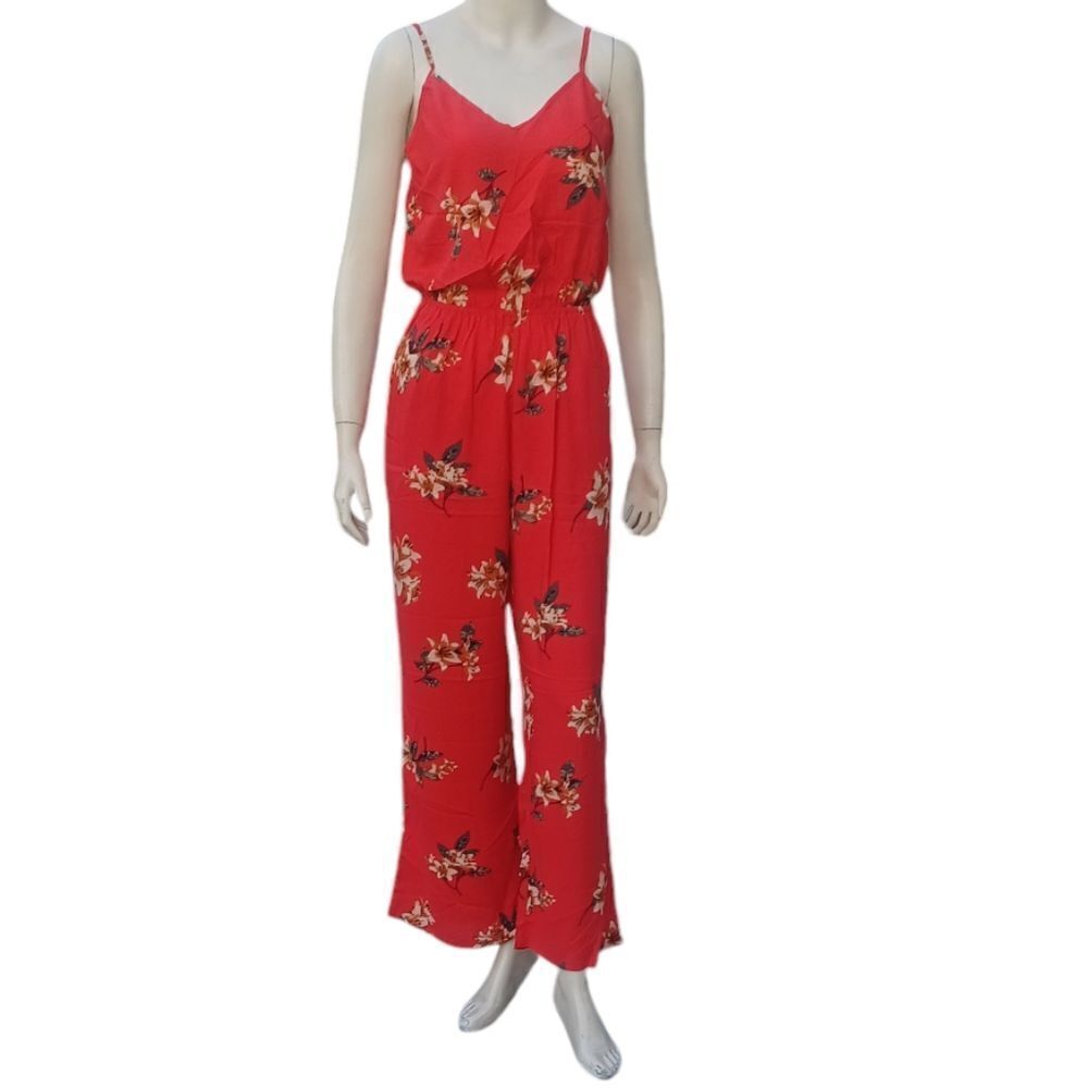 418133....Red Mimi Chica Floral Jumpsuit Size XS